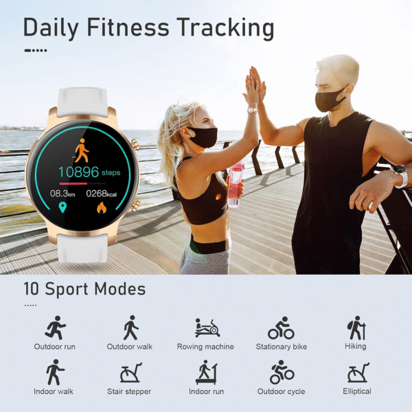Smart Watches for Women Men 1.3" Touch Screen Smart Watch for Android Phones Waterproof Fitness Watch Heart Rate Monitor Sleep Tracker Pedometer Activity Tracker Smartwatch for Ios Android - Image 5