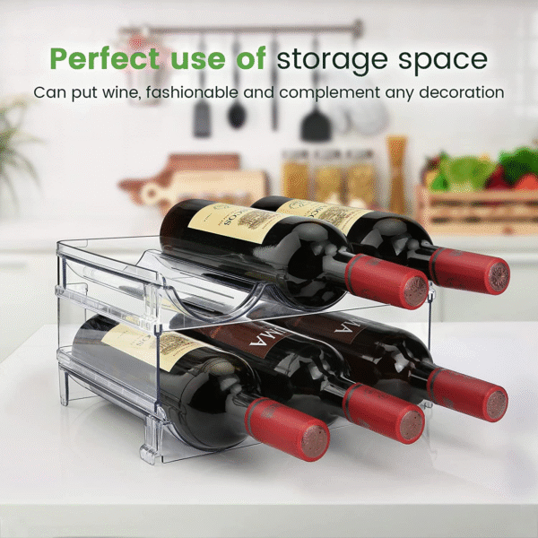 Water Bottle Organizer for Cabinet, Water Bottle Storage Organizer, 2 Packs Water Bottle Storage Rack, Water Bottle Holder for Cabinet, Stackable Water Bottle Storage Rack - Image 5