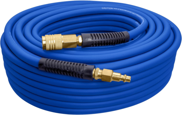 E1450PVCR 1/4" X 50' PVC / Rubber Hybrid Air Hose with Brass 1/4" NPT Industrial Fitting and Universal Quick Connect Coupler - Image 2