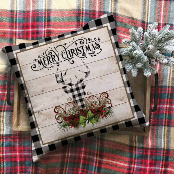 Christmas Buffalo Plaids Pillow Covers Christmas Tree Truck Farmhouse Decor Throw Pillow Case Cushion Cover 18" X 18" 4 Pack Christmas Decorations (Christmas Plaids & Joy) - Image 5