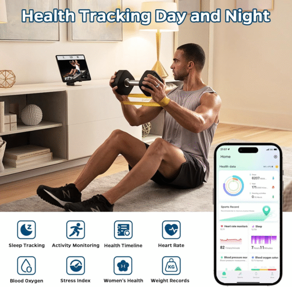 Smart Ring Health Tracker, Sleep Tracker Ring with Heart Rate, Waterproof Fitness Ring for Activity Monitoring/Steps/Distance/Calories, Air Gestures, up to 7-Day Battery, for Ios Android (Black,#10) - Image 3