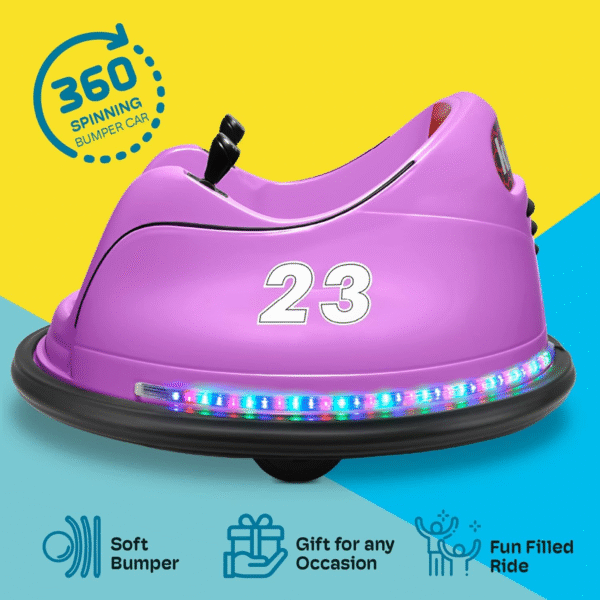 6V Electric Ride on Bumper Car for Kids & Toddlers 1.5-6 Years Old, DIY Sticker Baby Bumping Toy Gifts W/Remote Control, LED Lights & 360 Degree Spin, ASTM Certified - Image 2