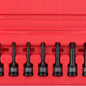 01130B 3/8" Drive Allen Socket Set, 7 Piece, 3 Inch, 3/8” Impact Hex Bit Socket Set, Metric Hex Driver 4 Mm to 12 Mm, Chrome-Moly Cr-Mo Impact Grade