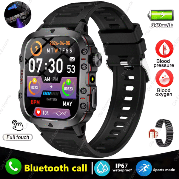 Original Men Smartwatch Flashlight Bluetooth Call Fitness Clock IP68 Waterproof Sports Men for Xiaomi Android Smart Watch 2024 - Image 14