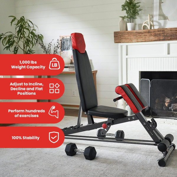 Multi-Functional FID Weight Bench for Full All-In-One Body Workout – Hyper Back Extension, Roman Chair, Adjustable Ab Sit up Bench, Incline Decline Bench, Flat Bench - Image 3