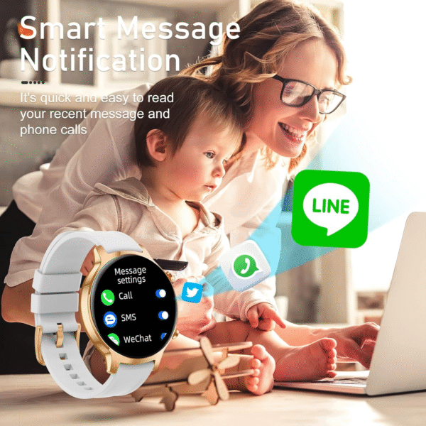 Smart Watches for Women Men 1.3" Touch Screen Smart Watch for Android Phones Waterproof Fitness Watch Heart Rate Monitor Sleep Tracker Pedometer Activity Tracker Smartwatch for Ios Android - Image 6