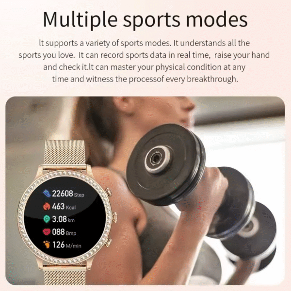 Smart Watch for Lady 1.28'' Bluetooth Call Blood Pressure DIY Custom Dial Sport Fitness Bracelet Waterproof Men Smartwatch Women - Image 7