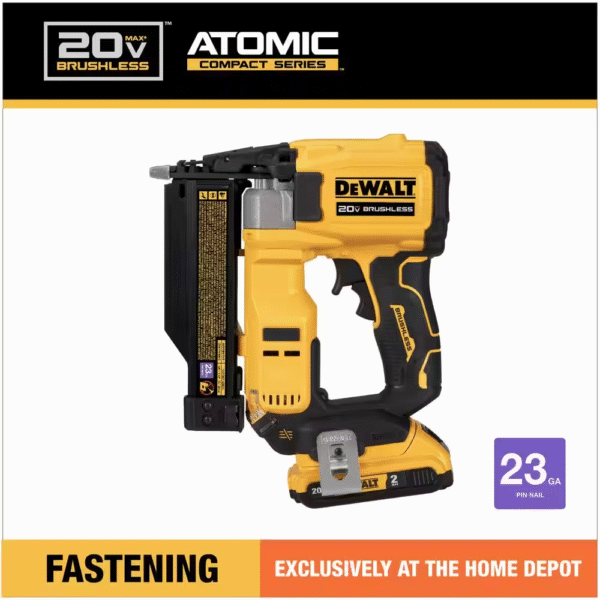 ATOMIC 20V MAX Lithium Ion Cordless 23 Gauge Pin Nailer Kit with 2.0Ah Battery and Charger - Image 4