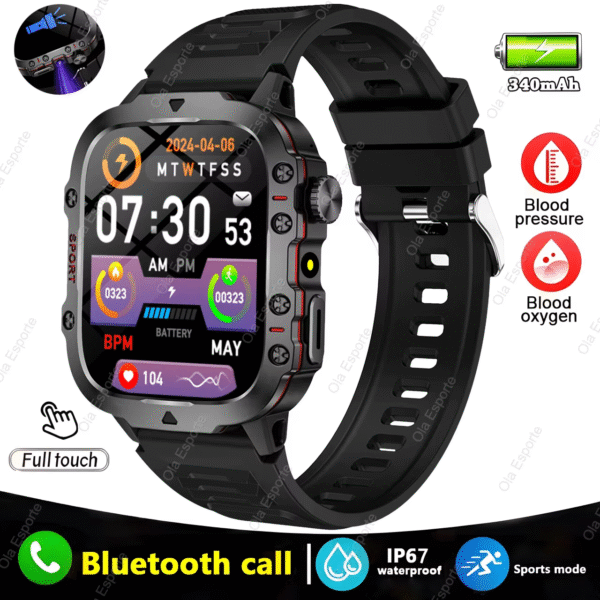 Original Men Smartwatch Flashlight Bluetooth Call Fitness Clock IP68 Waterproof Sports Men for Xiaomi Android Smart Watch 2024 - Image 10