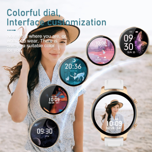 Smart Watches for Women Men 1.3" Touch Screen Smart Watch for Android Phones Waterproof Fitness Watch Heart Rate Monitor Sleep Tracker Pedometer Activity Tracker Smartwatch for Ios Android - Image 2