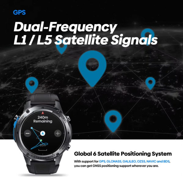 New Zeblaze Stratos 2 Ultra GPS Smart Watch Built-In Compass Barometric Altimeter Dual-Band GNSS Voice Calling Smartwatch 10 ATM - Image 4