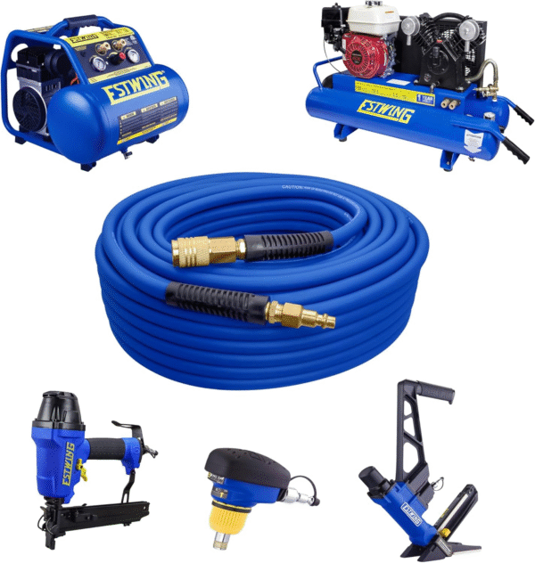 E1450PVCR 1/4" X 50' PVC / Rubber Hybrid Air Hose with Brass 1/4" NPT Industrial Fitting and Universal Quick Connect Coupler - Image 5