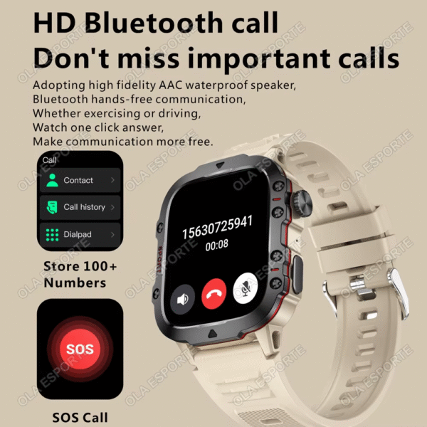 Original Men Smartwatch Flashlight Bluetooth Call Fitness Clock IP68 Waterproof Sports Men for Xiaomi Android Smart Watch 2024 - Image 4