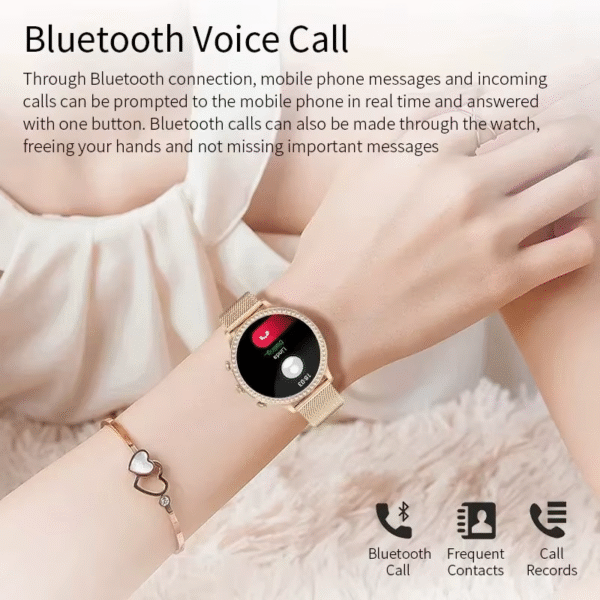Smart Watch for Lady 1.28'' Bluetooth Call Blood Pressure DIY Custom Dial Sport Fitness Bracelet Waterproof Men Smartwatch Women - Image 4