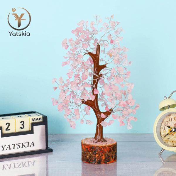 Rose Quartz Crystal Tree - Bonsai Tree of Life - Pink Room Decor - Spiritual Decor - Desk Decorations for Women Office - Gemstones and Crystals - Stones and Crystals - Money Tree - Good Luck Charms - Image 6