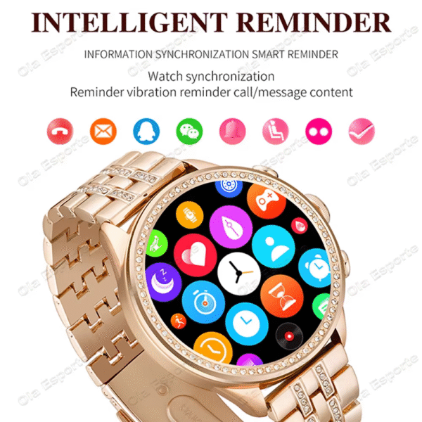 Smart Watch for Lady 1.28'' Bluetooth Call Blood Pressure DIY Custom Dial Sport Fitness Bracelet Waterproof Men Smartwatch Women - Image 6