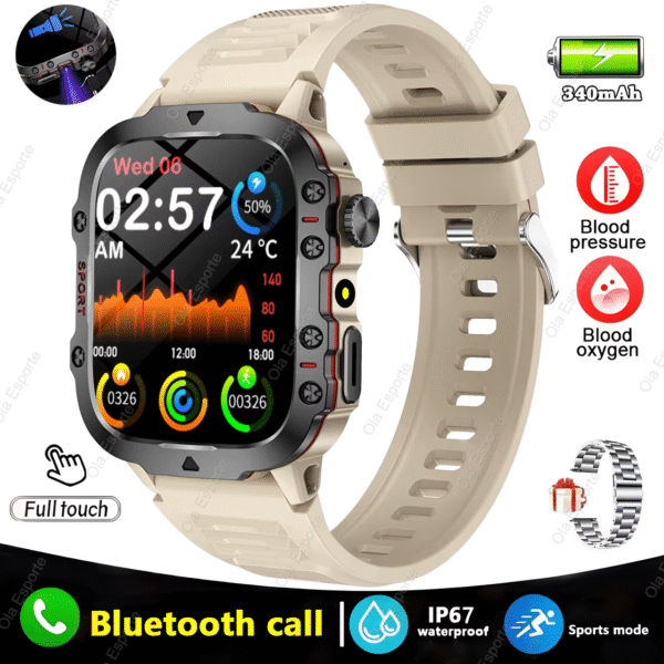 Original Men Smartwatch Flashlight Bluetooth Call Fitness Clock IP68 Waterproof Sports Men for Xiaomi Android Smart Watch 2024 - Image 13