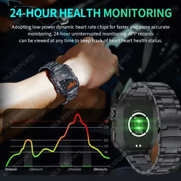 Original Men Smartwatch Flashlight Bluetooth Call Fitness Clock IP68 Waterproof Sports Men for Xiaomi Android Smart Watch 2024 - Image 5