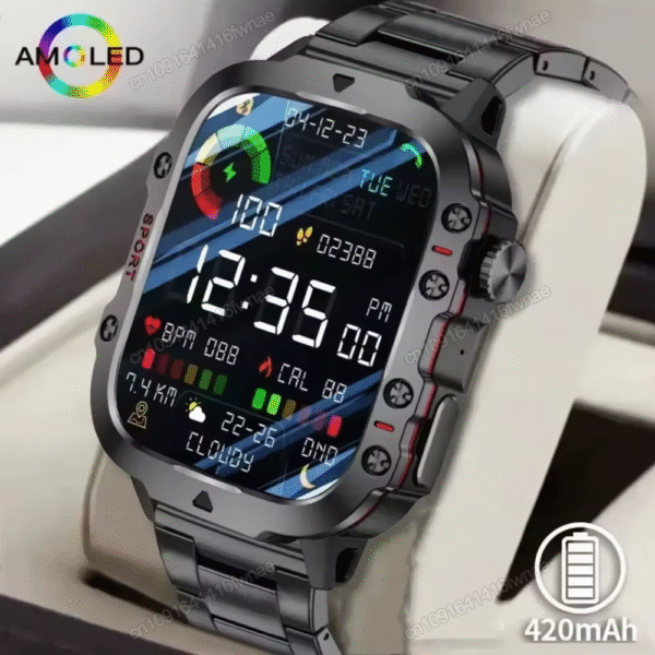 Original Men Smartwatch Flashlight Bluetooth Call Fitness Clock IP68 Waterproof Sports Men for Xiaomi Android Smart Watch 2024 - Image 2