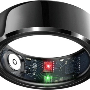 Smart Ring Health Tracker, Sleep Tracker Ring with Heart Rate, Waterproof Fitness Ring for Activity Monitoring/Steps/Distance/Calories, Air Gestures, up to 7-Day Battery, for Ios Android (Black,#10)