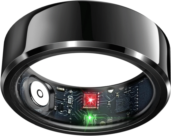 Smart Ring Health Tracker, Sleep Tracker Ring with Heart Rate, Waterproof Fitness Ring for Activity Monitoring/Steps/Distance/Calories, Air Gestures, up to 7-Day Battery, for Ios Android (Black,#10)