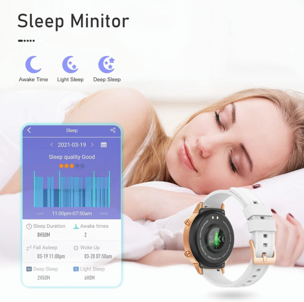 Smart Watches for Women Men 1.3" Touch Screen Smart Watch for Android Phones Waterproof Fitness Watch Heart Rate Monitor Sleep Tracker Pedometer Activity Tracker Smartwatch for Ios Android - Image 4