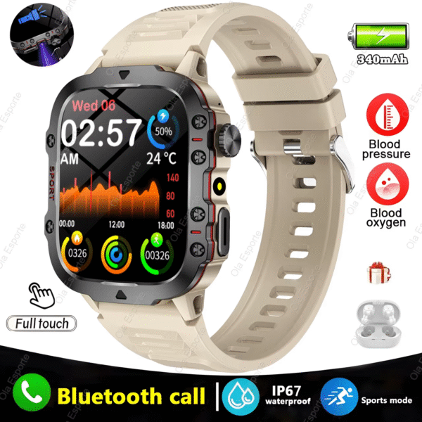 Original Men Smartwatch Flashlight Bluetooth Call Fitness Clock IP68 Waterproof Sports Men for Xiaomi Android Smart Watch 2024 - Image 11