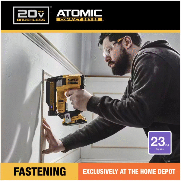 ATOMIC 20V MAX Lithium Ion Cordless 23 Gauge Pin Nailer Kit with 2.0Ah Battery and Charger - Image 11