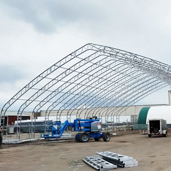 Pro Series 70' X 120' Dual Truss Storage Shelter with Heavy Duty 32 Oz PVC Cover & Drive through Doors, TMG-DT70120-PRO - Image 4