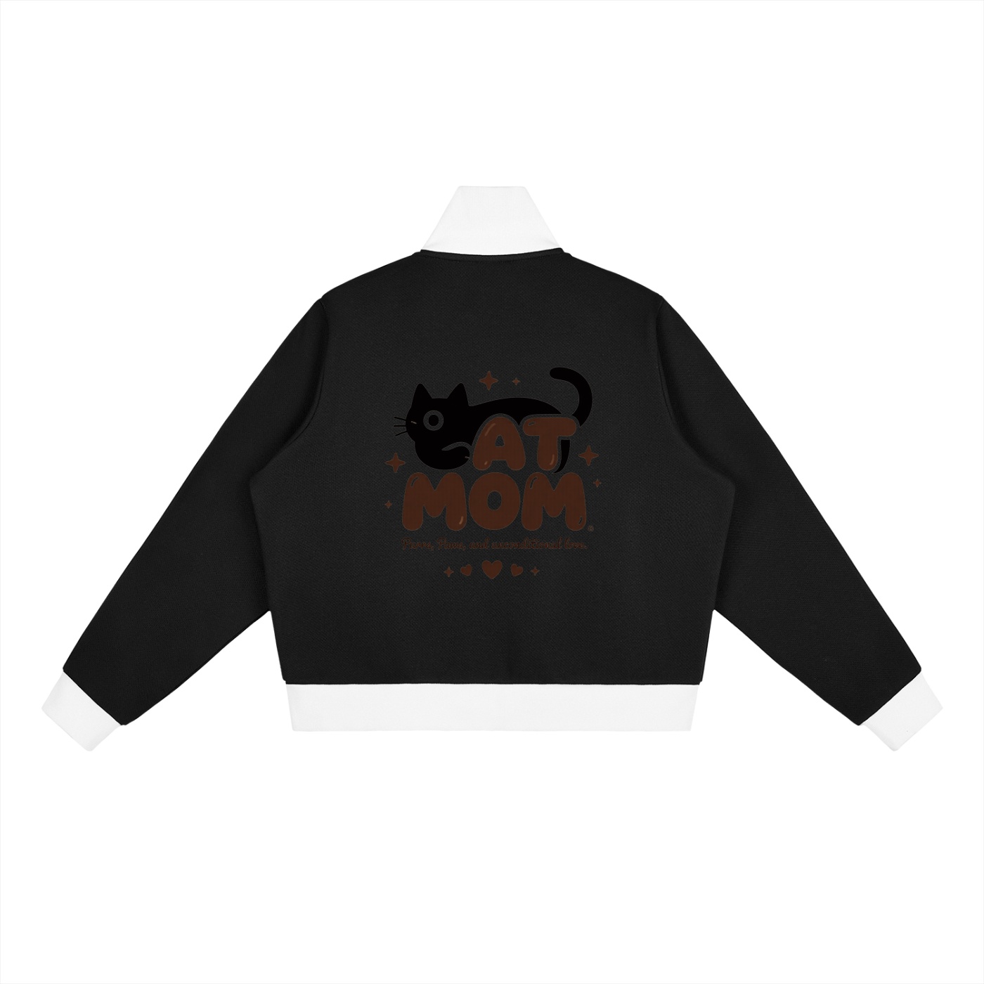 Contrast Side Stripe Fleece Cropped Track Jacket - Image 2