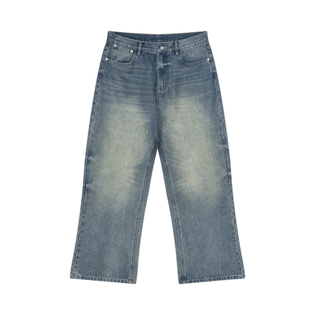 Men’s Vintage Wash Wide Leg Jeans