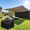 Outdoor Shade Canvas - 93% Sunshade, UV And Wind Resistant Heavy Duty HDPE Fabric, Black Rectangular Canopy for Patio, Gazebo, Lawn, Backyard Shade