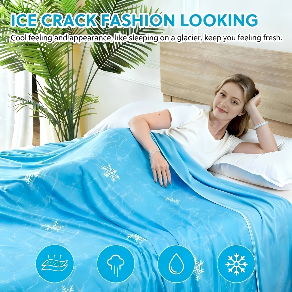 1pc Cooling Blanket Suitable for Hot Sleepers & Night Sweats, Double-Sided Cold Bed Throw with Breathable Skin-Friendly Cover, Machine Washable - Bedspread for, Bed Cooling System for Hot Bedrooms