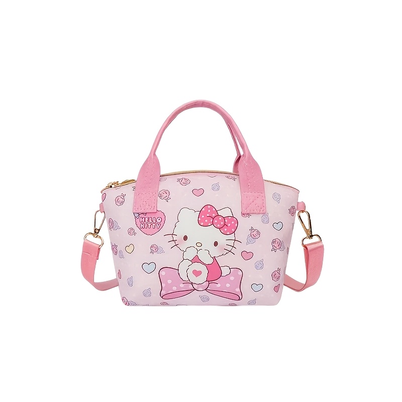 2pcs Hello Kitty Handbag Set - Pink Tote & Coin Purse with Detachable Strap, Kawaii Sanrio-Themed Crossbody Bag Suitable for, Travel, Daily Use, Matching Card Holder for, Cute Gift - Image 7