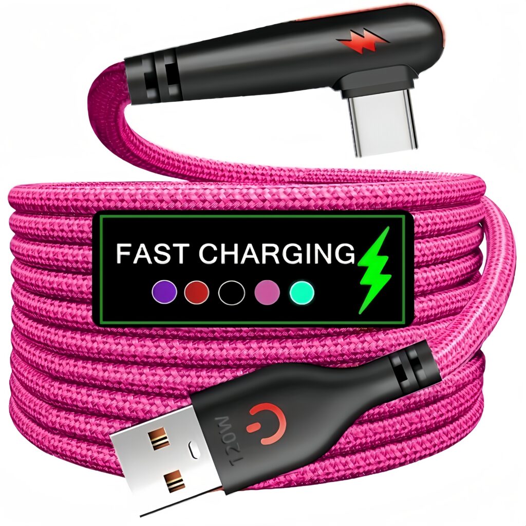 [1pc/3pcs] Type C Charger Fast Charging, Right Angle USB to USB C Cable Braided USBC Charger for Huawei Xiaomi Redmi Oppo Oneplus And More Smartphone