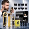 Men's All-in-One Grooming Kit Professional Golden Hair Clippers Set, USB Fast Charge LED Display Beard Nose Shaver, Portable Hair Cutting Tools for Home Travel Salon, Ideal Gift for Dad Husband On Birthday Father's Day Christmas Valentine's Day