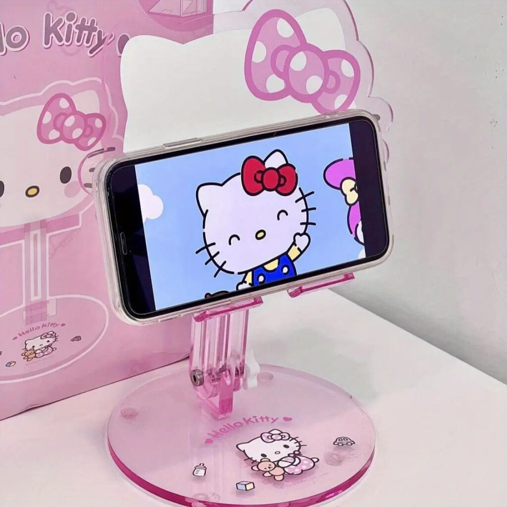Random 1pc New Hello Kitty Mobile Phone Holder, Lazy Multifunctional Adjustable Height Folding Desktop Tablet Holder-a Good Choice for Viewing Movies, Perfect Gift for Birthday and Christmas